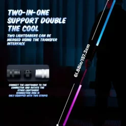 Light Up Toys Metal Hilt 3 Sound Modes Rechargeable Force FX Heavy Dueling Light Toys Set Cosplay Children Adults for Hallown for Christmas Gifts