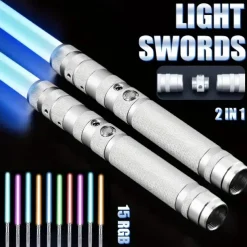 Light Up Toys Metal Hilt 3 Sound Modes Rechargeable Force FX Heavy Dueling Light Toys Set Cosplay Children Adults for Hallown for Christmas Gifts