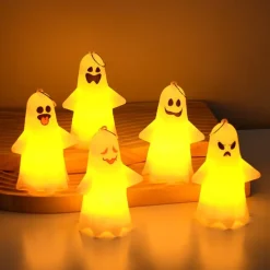 Lighted Ghost Pendant Halloween Led Electronic Candle Party Props Atmosphere Decoration Halloween Ornament