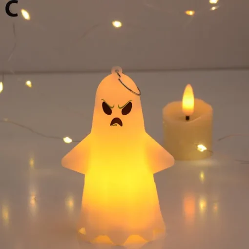 Lighted Ghost Pendant Halloween Led Electronic Candle Party Props Atmosphere Decoration Halloween Ornament