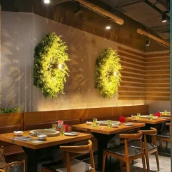 Lightinthebox Ceiling Lights LED Plant Garland Style Wall Light E27 Semi - Electroplated Bulb Wheel Shape Wrought Iron Faux Green Plant Wall Mount Bar Cafe Decor 110-240V