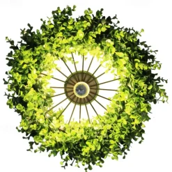 Lightinthebox Ceiling Lights LED Plant Garland Style Wall Light E27 Semi - Electroplated Bulb Wheel Shape Wrought Iron Faux Green Plant Wall Mount Bar Cafe Decor 110-240V