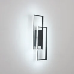 Lightinthebox LED Wall Lights Indoor Black Rectangle Double Light Wall Mounted Light Modern LED Metal Wall Lighting for Bedroom Dining Room Bedside lamp Living Room