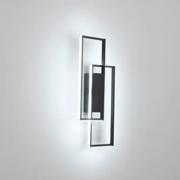 Lightinthebox LED Wall Lights Indoor Black Rectangle Double Light Wall Mounted Light Modern LED Metal Wall Lighting for Bedroom Dining Room Bedside lamp Living Room