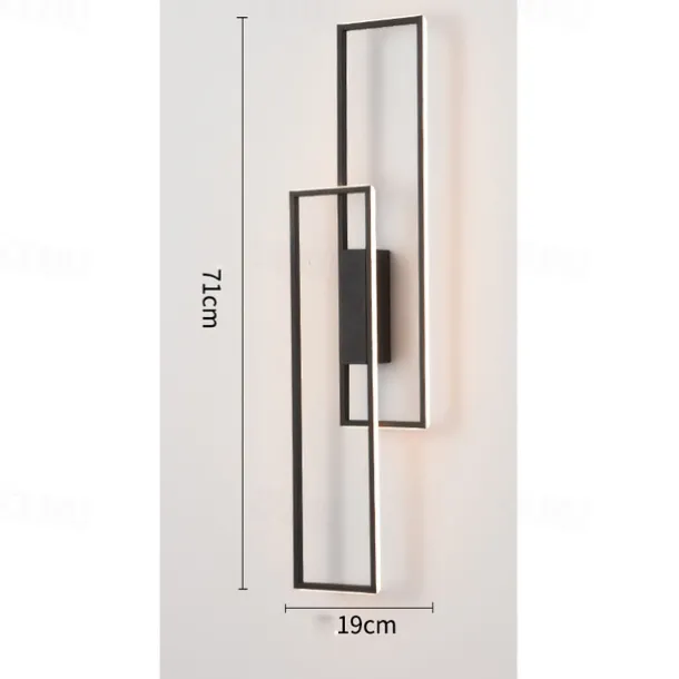 Lightinthebox LED Wall Lights Indoor Black Rectangle Double Light Wall Mounted Light Modern LED Metal Wall Lighting for Bedroom Dining Room Bedside lamp Living Room