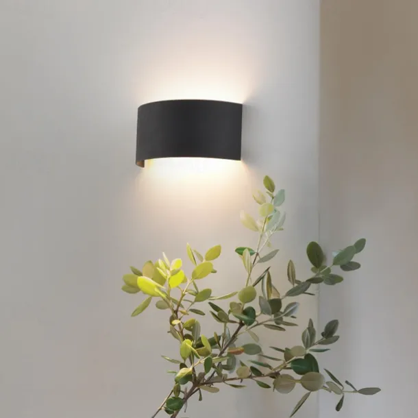 Lightinthebox LED Wall Sconce Gold Half-Cylinder Wall Light Fixture Postmodern 1 Light Metal Flush Wall Sconce Up and Down Wall Lights Copper Wall Lamps