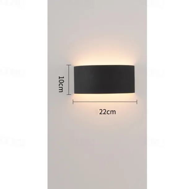 Lightinthebox LED Wall Sconce Gold Half-Cylinder Wall Light Fixture Postmodern 1 Light Metal Flush Wall Sconce Up and Down Wall Lights Copper Wall Lamps