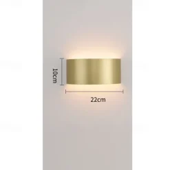 Lightinthebox LED Wall Sconce Gold Half-Cylinder Wall Light Fixture Postmodern 1 Light Metal Flush Wall Sconce Up and Down Wall Lights Copper Wall Lamps