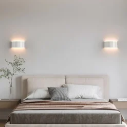 Lightinthebox LED Wall Sconce Gold Half-Cylinder Wall Light Fixture Postmodern 1 Light Metal Flush Wall Sconce Up and Down Wall Lights Copper Wall Lamps