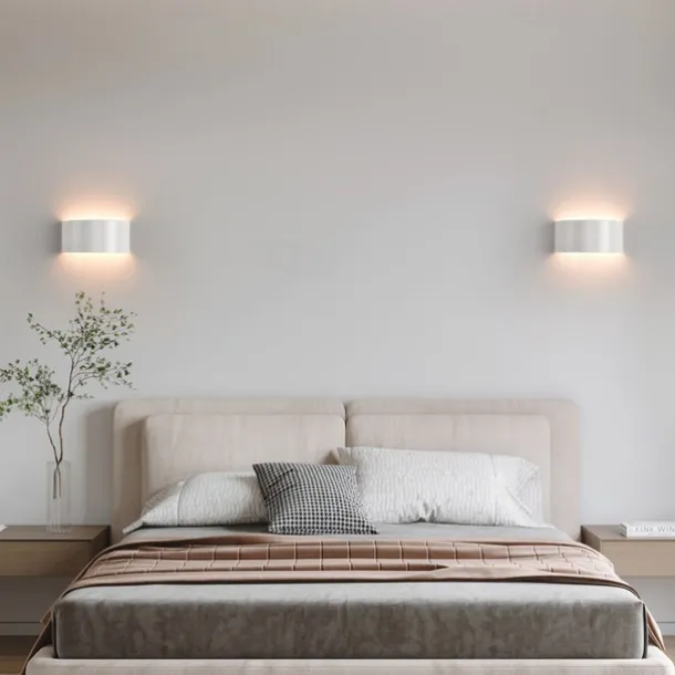 Lightinthebox LED Wall Sconce Gold Half-Cylinder Wall Light Fixture Postmodern 1 Light Metal Flush Wall Sconce Up and Down Wall Lights Copper Wall Lamps