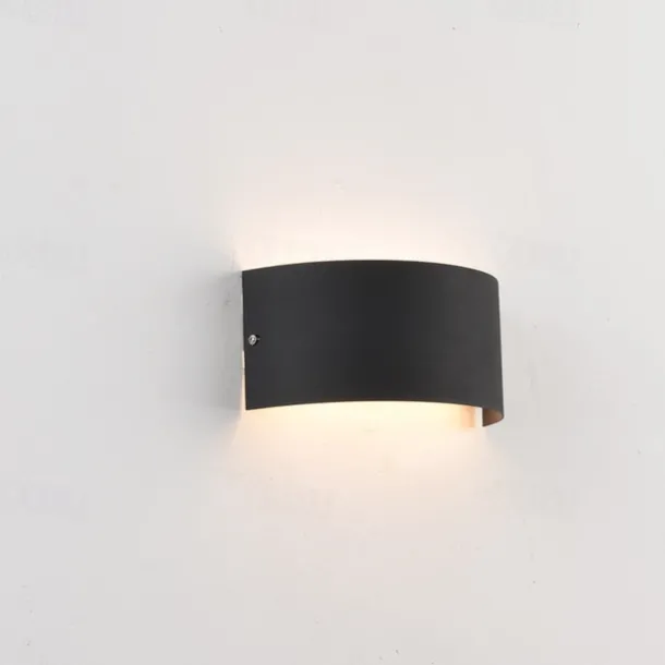 Lightinthebox LED Wall Sconce Gold Half-Cylinder Wall Light Fixture Postmodern 1 Light Metal Flush Wall Sconce Up and Down Wall Lights Copper Wall Lamps