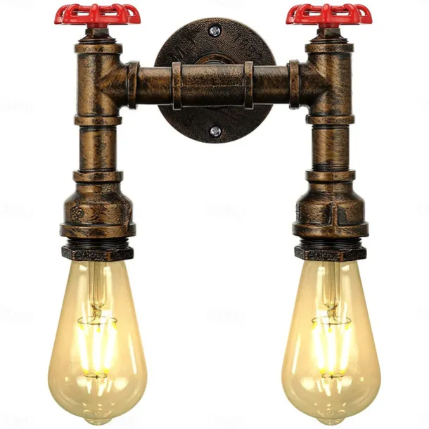 Lightinthebox Retro Wall Lamp Industrial Retro Wall Lamp Creative Water Pipe Wall Lamp Tieyi Maximum 60W Applicable to Bedroom Kitchen Restaurant Loft Cafe Bar Corridor