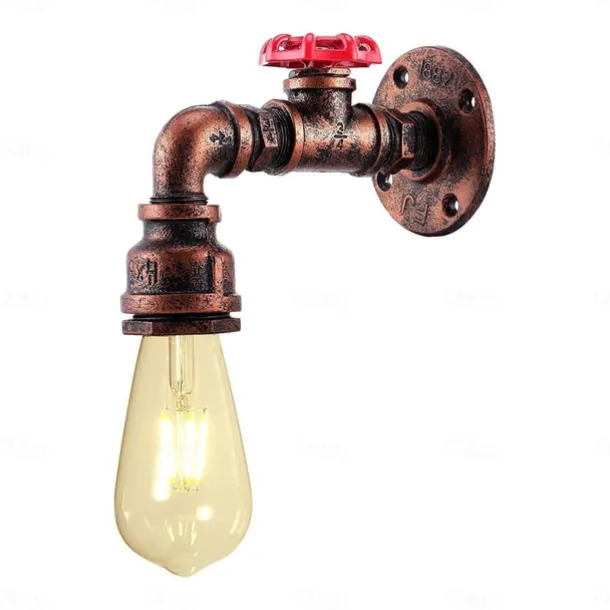 Lightinthebox Retro Wall Lamp Industrial Retro Wall Lamp Creative Water Pipe Wall Lamp Tieyi Maximum 60W Applicable to Bedroom Kitchen Restaurant Loft Cafe Bar Corridor
