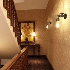 Lightinthebox Retro Wall Lamp Industrial Retro Wall Lamp Creative Water Pipe Wall Lamp Tieyi Maximum 60W Applicable to Bedroom Kitchen Restaurant Loft Cafe Bar Corridor