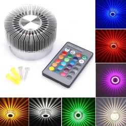 Lightinthebox Sun Flower Wall Decoration Lamp, Sun Flower Wall Lamp, Aluminum Remote Control Heat and Moisture Resistance 3W RGB LED Aluminum Wall, Ceiling Lights