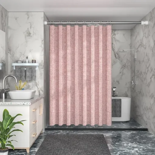 Linen Textured Shower Curtain with 12 Plastic Hooks,180cm*180cm(70"*70")Heavy Duty Fabric Shower Curtain Set,Luxury Waterproof Polyester Cloth Shower Curtains for Bathroom