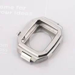 Link Bracelet Compatible with Apple Watch band 40mm 41mm 44mm 45mm with Case Men Butterfly Buckle Stainless Steel Strap Replacement Wristband for iwatch Series 9 8 7 6 5 4 SE