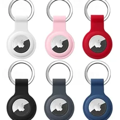 Liquid Silicone Compatible with Apple Airtag Keyring, 1 Pack Airtag Case Protective Portable Keychain for Airtag Accessories Air Tags Holder Anti-Scratch Support Strong Signal