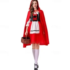 Little Red Riding Hood Halloween Masquerade Carnival Costume Adults' Women's Halloween Easy Halloween Costumes Dress Up