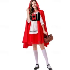 Little Red Riding Hood Halloween Masquerade Carnival Costume Adults' Women's Halloween Easy Halloween Costumes Dress Up