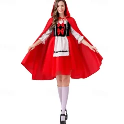 Little Red Riding Hood Halloween Masquerade Carnival Costume Adults' Women's Halloween Easy Halloween Costumes Dress Up