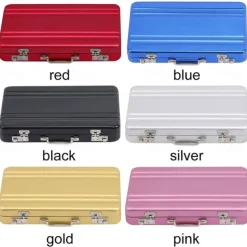 Lock Box Modeling Suitcase Aluminum Metal Business Card Holder Card Case
