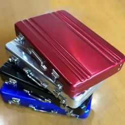 Lock Box Modeling Suitcase Aluminum Metal Business Card Holder Card Case