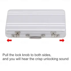 Lock Box Modeling Suitcase Aluminum Metal Business Card Holder Card Case
