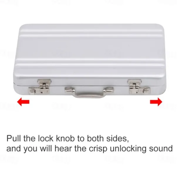 Lock Box Modeling Suitcase Aluminum Metal Business Card Holder Card Case