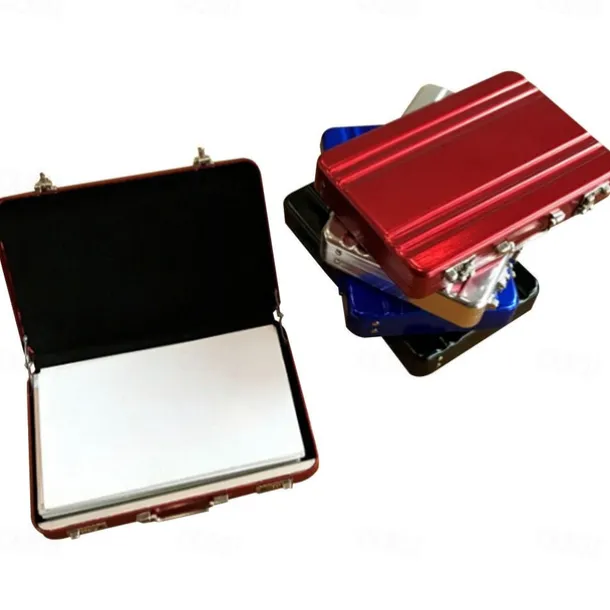 Lock Box Modeling Suitcase Aluminum Metal Business Card Holder Card Case