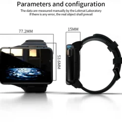 LOKMAT APPLLP Max Smart Watch 2.88 inch Smartwatch Fitness Running Watch 4G LTE Cellular Smartwatch Phone Bluetooth Pedometer Sleep Tracker Sedentary Reminder Compatible with Android iOS Women Men