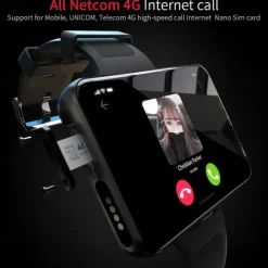 LOKMAT APPLLP Max Smart Watch 2.88 inch Smartwatch Fitness Running Watch 4G LTE Cellular Smartwatch Phone Bluetooth Pedometer Sleep Tracker Sedentary Reminder Compatible with Android iOS Women Men