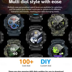 LOKMAT ATTACK GT Smart Watch 1.32 inch Smartwatch Fitness Running Watch Bluetooth Pedometer Call Reminder Sleep Tracker Compatible with Android iOS Women Men Long Standby Hands-Free Calls Waterproof