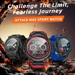 LOKMAT ATTACK MAX Smart Watch 1.53 inch Smartwatch Fitness Running Watch Bluetooth Pedometer Call Reminder Sleep Tracker Compatible with Android iOS Women Men Long Standby Hands-Free Calls Waterproof