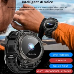 LOKMAT ATTACK MAX Smart Watch 1.53 inch Smartwatch Fitness Running Watch Bluetooth Pedometer Call Reminder Sleep Tracker Compatible with Android iOS Women Men Long Standby Hands-Free Calls Waterproof