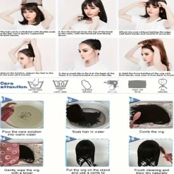 Long Black And White Double Wig A White Wig With Heat Resistant Synthetic Hair In The Middle Part Of A Cosplay Party Wig