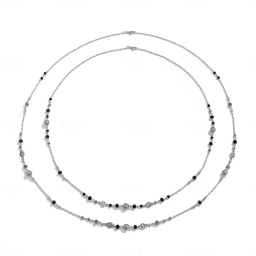 Long Necklace Imitation Pearl Women's Elegant Vintage Layered Cute Wedding Circle Necklace For Wedding Party Daily