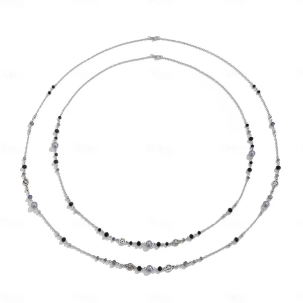Long Necklace Imitation Pearl Women's Elegant Vintage Layered Cute Wedding Circle Necklace For Wedding Party Daily