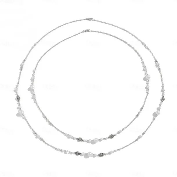 Long Necklace Imitation Pearl Women's Elegant Vintage Layered Cute Wedding Circle Necklace For Wedding Party Daily