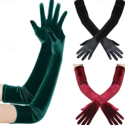 Long Opera Party Gloves 1920s Flapper Gatsby Accessories Velvet Elbow Gloves Elegant Retro Vintage 1950s New Year Wedding Party Evening