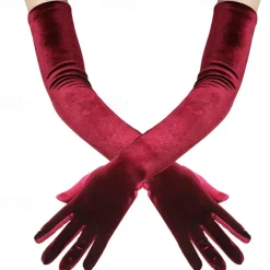 Long Opera Party Gloves 1920s Flapper Gatsby Accessories Velvet Elbow Gloves Elegant Retro Vintage 1950s New Year Wedding Party Evening