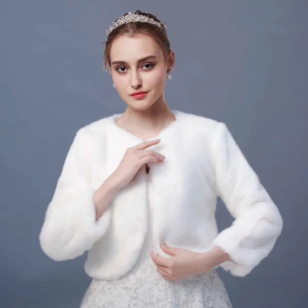 Long Sleeve Coats / Jackets Faux Fur Wedding / Party / Evening Women's Wrap With Splicing