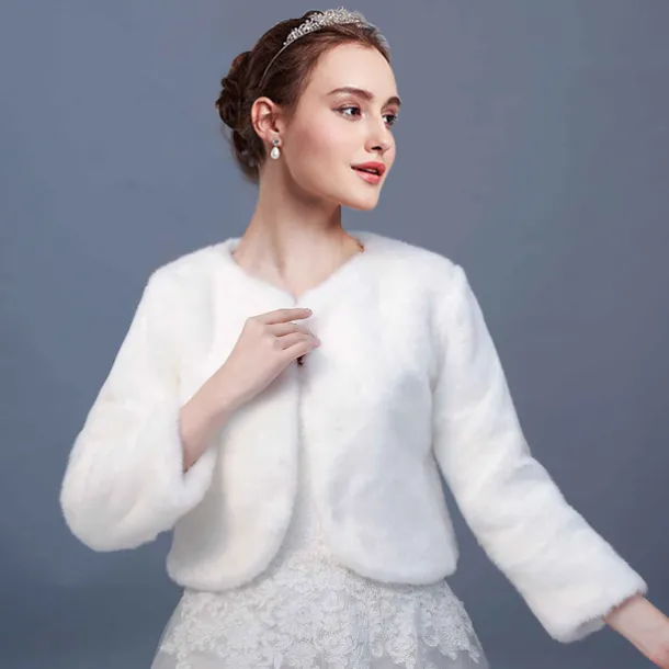 Long Sleeve Coats / Jackets Faux Fur Wedding / Party / Evening Women's Wrap With Splicing