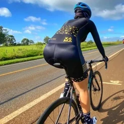 Long Sleeve Triathlon Tri Suit Black Bike Quick Dry Breathable Sports Patchwork Clothing Apparel