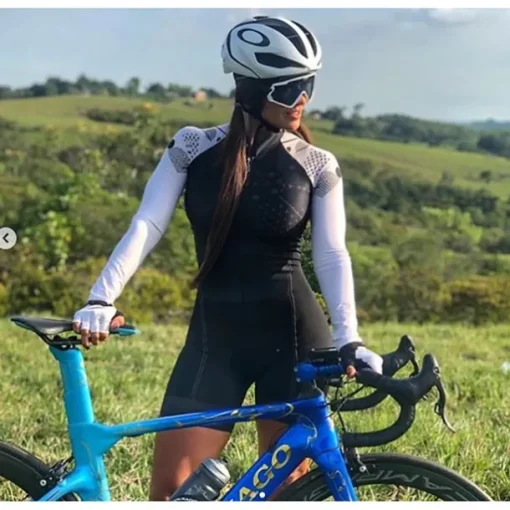 Long Sleeve Triathlon Tri Suit Black Bike Quick Dry Breathable Sports Patchwork Clothing Apparel
