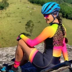 Long Sleeve Triathlon Tri Suit Black Bike Quick Dry Breathable Sports Patchwork Clothing Apparel