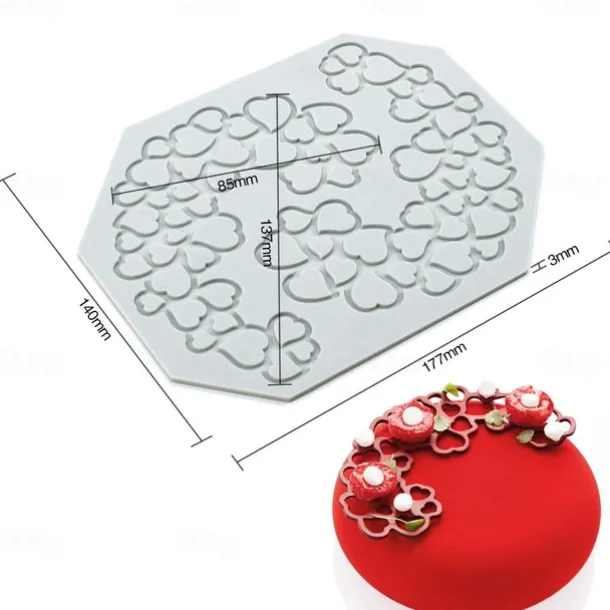 Long Strip Love Bubble Fondant Lace Pad Diy Baking Decoration Molecular Cooking Printing Mold