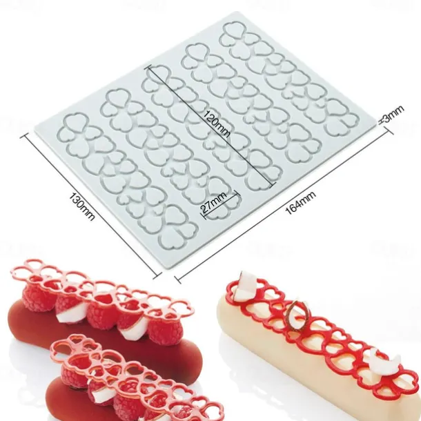 Long Strip Love Bubble Fondant Lace Pad Diy Baking Decoration Molecular Cooking Printing Mold
