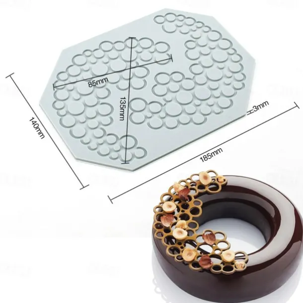 Long Strip Love Bubble Fondant Lace Pad Diy Baking Decoration Molecular Cooking Printing Mold