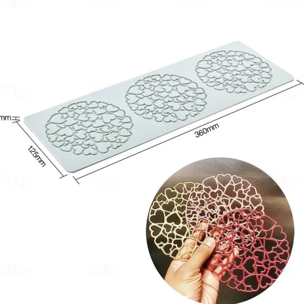 Long Strip Love Bubble Fondant Lace Pad Diy Baking Decoration Molecular Cooking Printing Mold